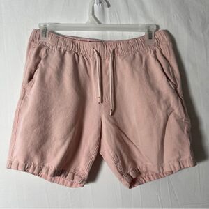 Abercrombie & Fitch Men’s Linen Blend Pull-On Shorts Size M Pink Relaxed Fit 7in
